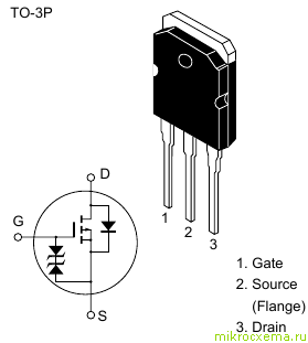 Распиновка MOSFET транзистора 2SJ162